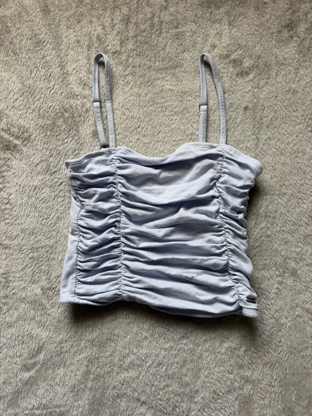 Hollister Pale Blue Ruched Cami with Adjustable Straps